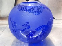 Vintage Arthur Court Cobalt Blue Glass Vase