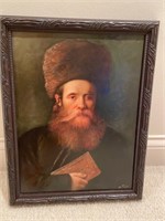 H. Talt painted Rabbi portrait. Hall.
