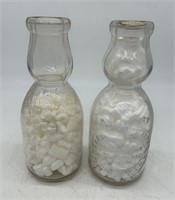 (2) Antique Milk Bottles - St. Lawrence, Clover-Da