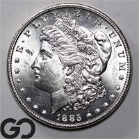 1885 Morgan Silver Dollar, Near Gem BU Bid: 83