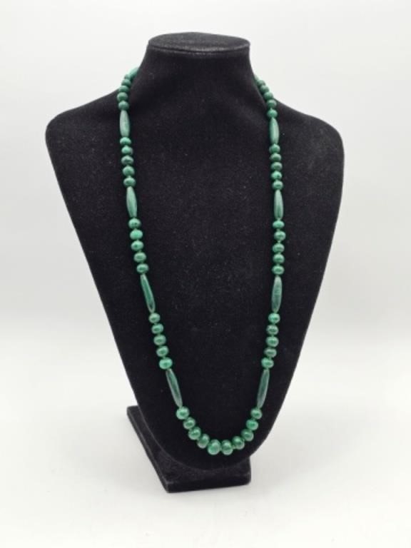 JADE BEADED NECKLACE - 26" LONG