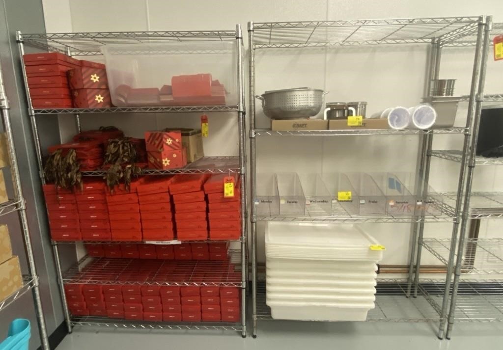 Metal Shelving Units, 48x18x74in 
*contents not