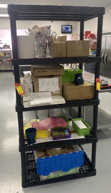 Plastic Shelving Unit, 36x24x76in 
*contents not