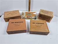 5 Old Cigar Boxes