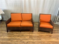 LaCor St. John Loveseat & Chair Orange Cushion