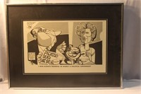 A Framed Denver Post Cartoon by Oliphant