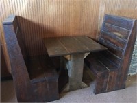 Mountain Modern Pine Wood Table & Bench's Set