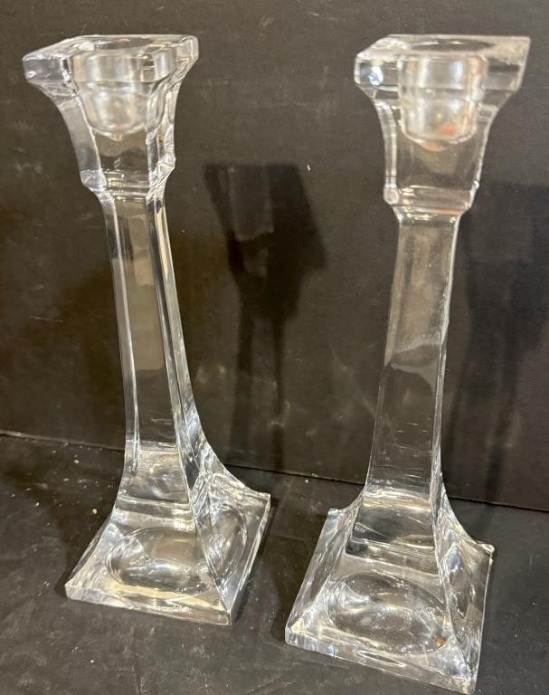 Two Glass Candle Holders