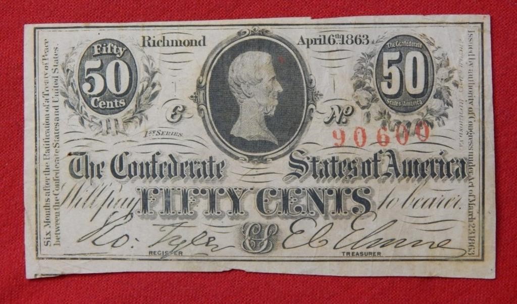 1863 CSA Fractional Currency 50 Cents #90600