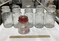 6 glass jars- Planters