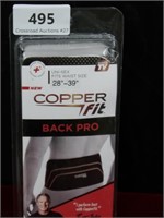 Copper Fit Back Support Belt Fits 28" to 39" Waist