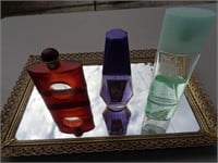 3 Ladies Perfume and Vintage Vanity Mirror Try
