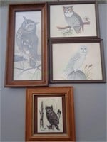 4 Wall Art of Owls