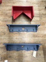 2 Wooden Shelves & Wooden Stool