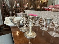 2PC LARGE STERLING SILVER WEIGHTED CANDLESTICKS