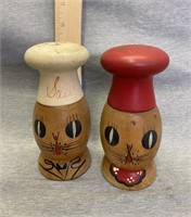 Vintage Japan Wooden Salt & Pepper Shakers