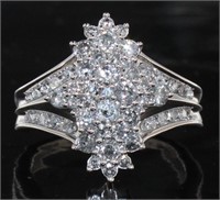 Brilliant 1.00 ct Diamond Marquise Cluster Ring