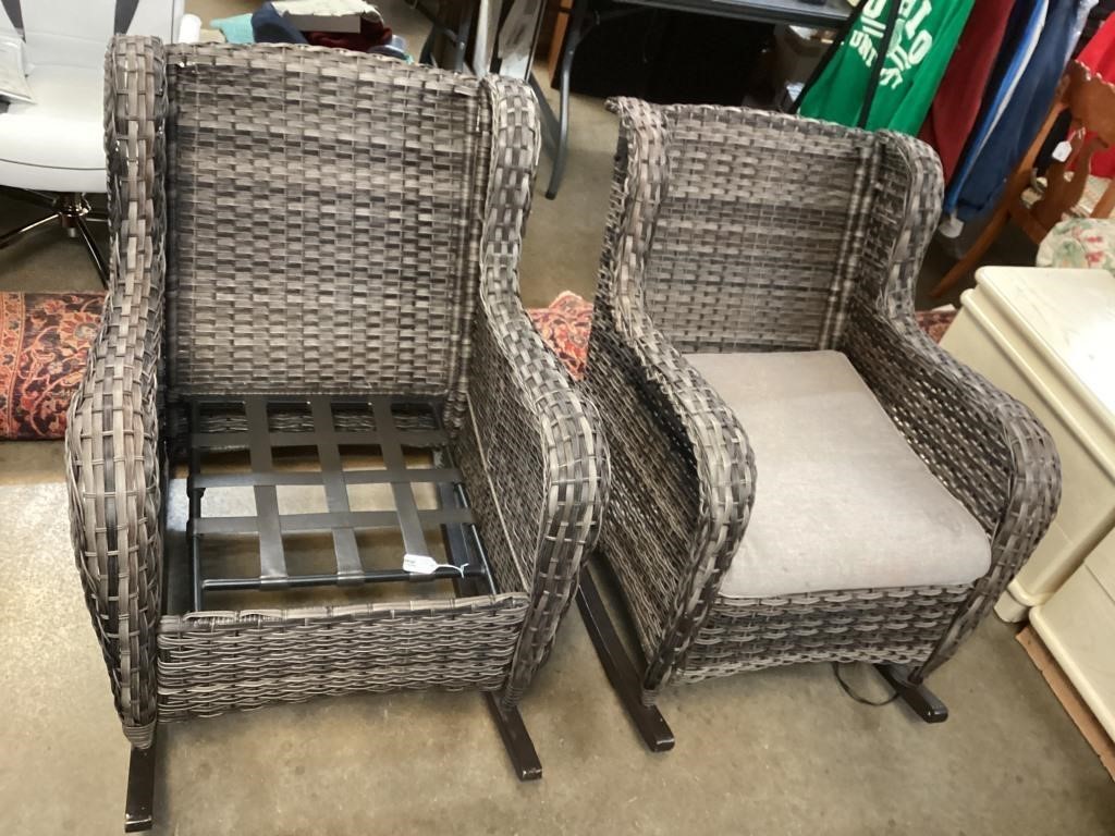 (2) Large Woven Outdoor Rockers