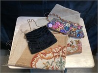 (2)Vintage Beaded Evening Bags & Needlework Pieces