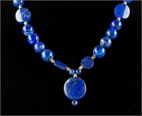 Chinese Lapis Lazuli Carved Necklace