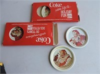 2 Sets Coca-Cola Metal Coasters in Original Box