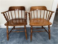 Pair of Antique Barrel Back Chairs
