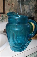 Anchor Hocking Colonial Tulip blue pitcher