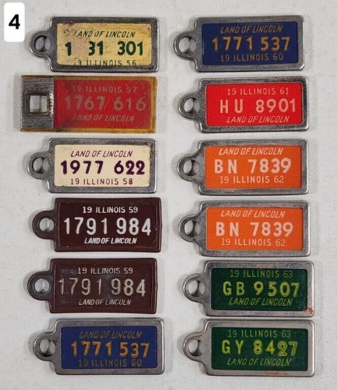 1950-60's Illinois Key Ring Tags