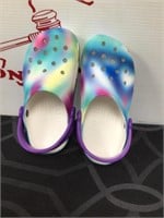 Crocs Junior Size 2 Tie Dye Clogs Slip On Shoes