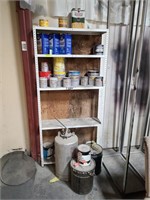 Metal Shelf with Paint Cans