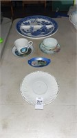 Lot of assorted tea cups and china Plates