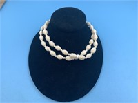 Ivory spiral beaded necklace with threaded screw c