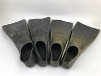 Two pair of snorkeling flippers size 7 to 9