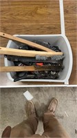 Assorted tool, bucket, including brushes,