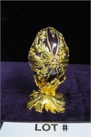 Jeweled Egg w/ Gold Trim