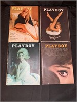 4 1964 Playboy Magazines