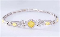 4.22ct Natural Yellow Diamond Bracelet 18K Gold