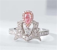 0.41ct Natural Pink Diamond Ring 18K Gold