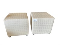 Pair of Upholstered Display Ottomans