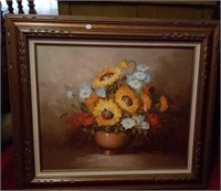 Framed oil painting by Robert Cox. 32" X 28"