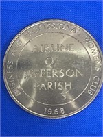1968 Airline of Jefferson parish Mardi Gras coin