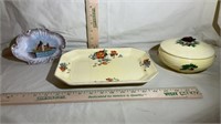 Vintage Floral Platter, handmade porcelain candy