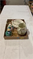 Salt and pepper shaker, cups, ash tray, pitcher
