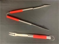 Grill Tongs & Fork Red Handle No rust
