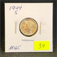 1944S Mercury Dime