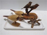 TRAY: "THE CHICK-A-DEES" AND OTHER CARVED BIRDS