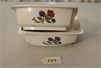 2 Vintage Hefty Bowls  Floral Design