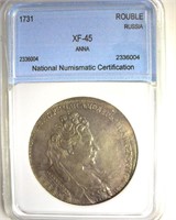 1731 Rouble NNC XF45 Anna Russia