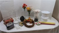 Misc Lot-Flower Vases, Taper Candles and More