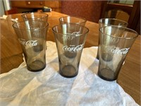 6 Vtg Coca-Cola glasses